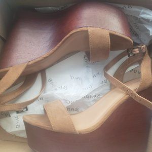 Brown platform wedges